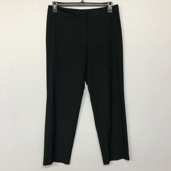 J Jill Women Flat Front Dress Pants Size 10 Stretch Black B191 -24 - Picture 1 of 15